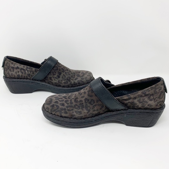 Born leopard Glendell suede clog shoes with buckle - Picture 4 of 8